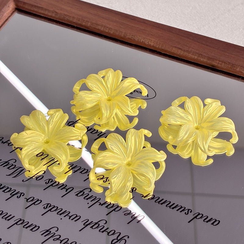 Gold Glitter Iridescent Iris Flower Charms