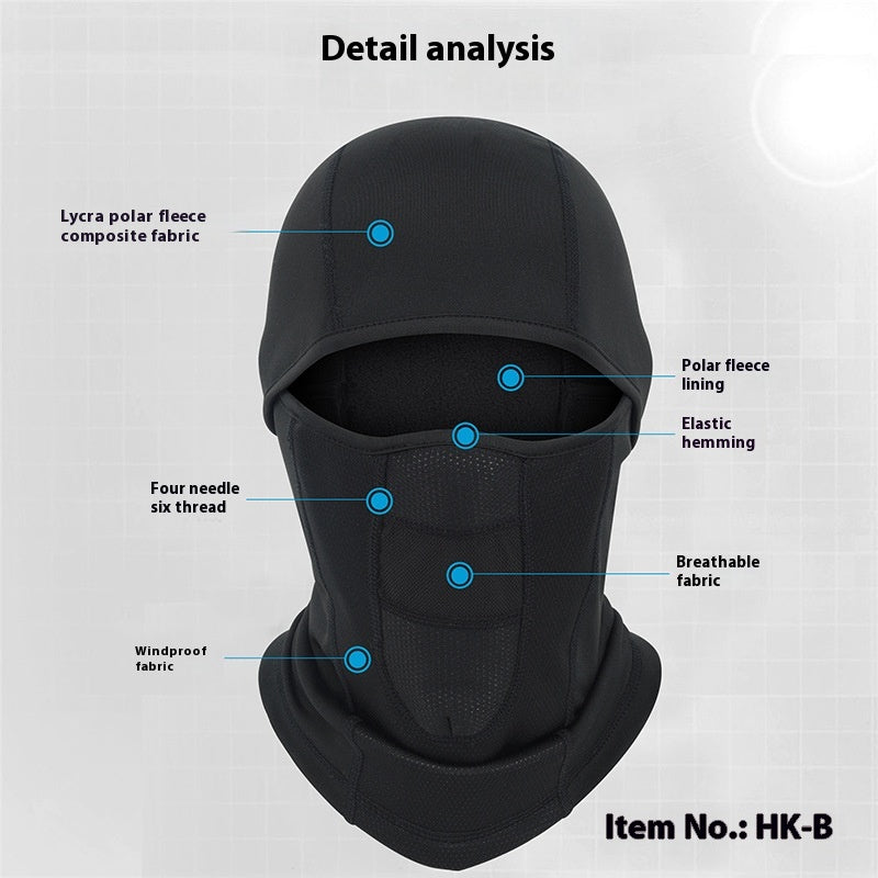 Masque de vélo d'hiver Hotte de moto chaude en plein air Ski coupe-vent
