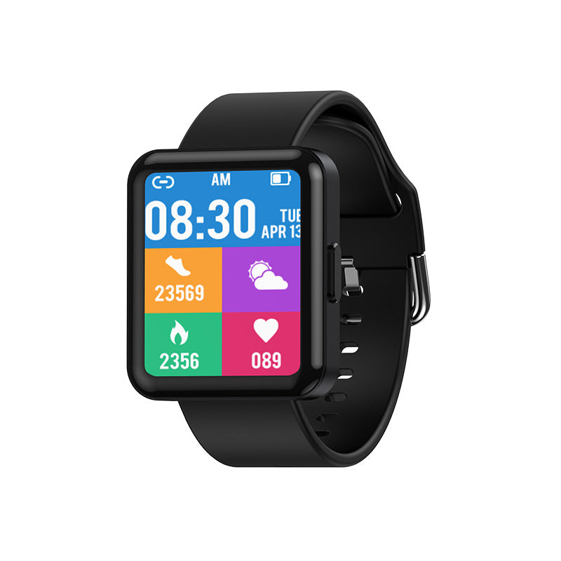 Bracelet de sport Bluetooth intelligent Fréquence cardiaque en temps réel Blood Oxygène Corps Alarme de température W