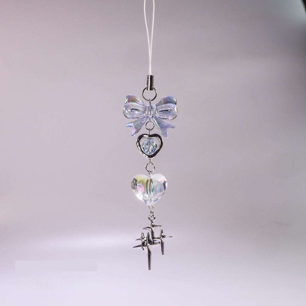 Ornements Cœur clair bleu perles