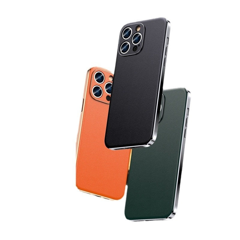 Étui de protection de téléphone en cuir simple Shell