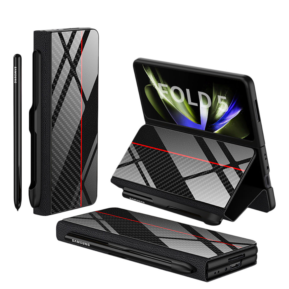 Galaxy Z Fold5 écran pliant téléphone mobile cas de téléphone Flip en verre créatif