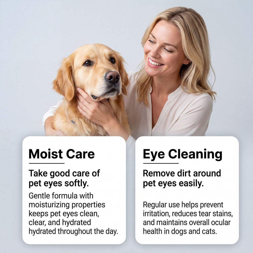 Yegbong Pet Eye Drops Mild Formula Hydrate et Nettoie les sécrétions pour les yeux pour le quotidien Com