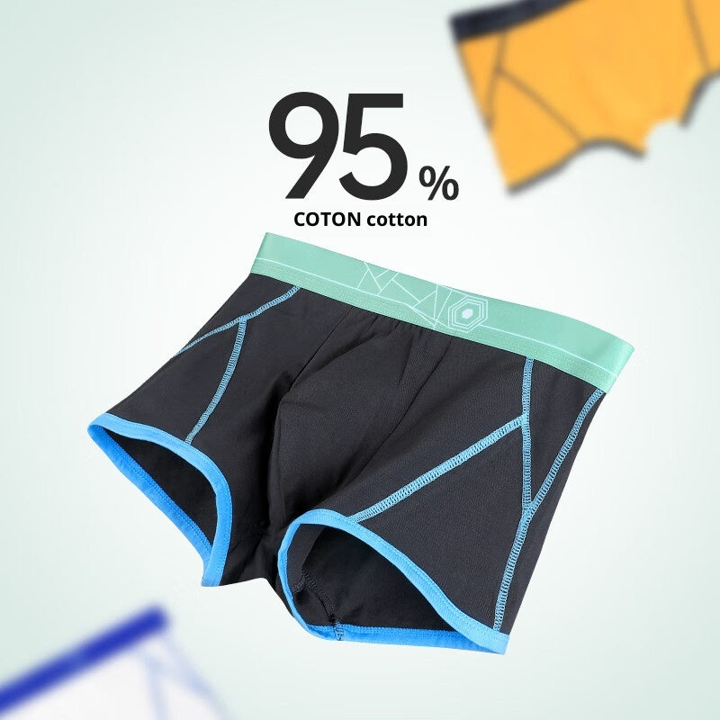 Slip de boxeur confortable en coton pur pour homme avec imprimé rayé