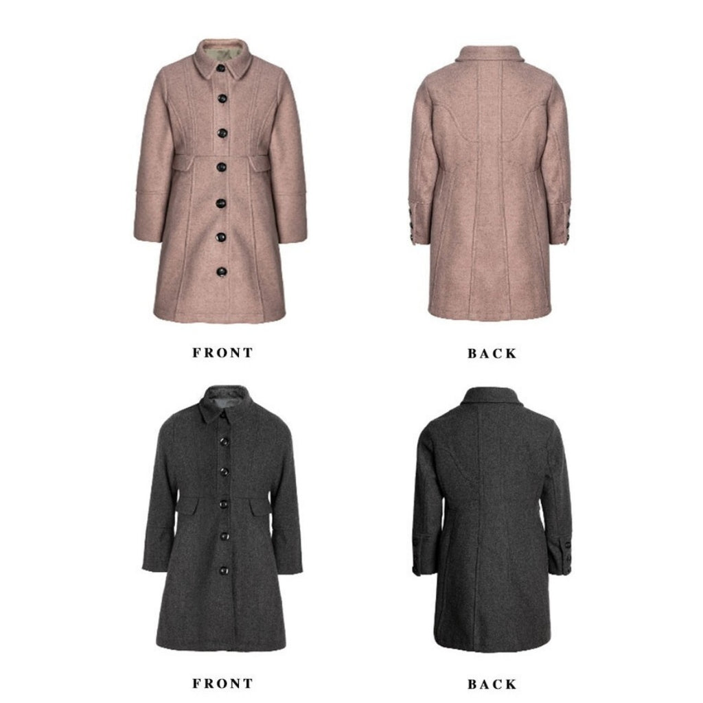 Filles épais chaud long manteau de laine Vintage Hiver manteau Automne 3-9Y