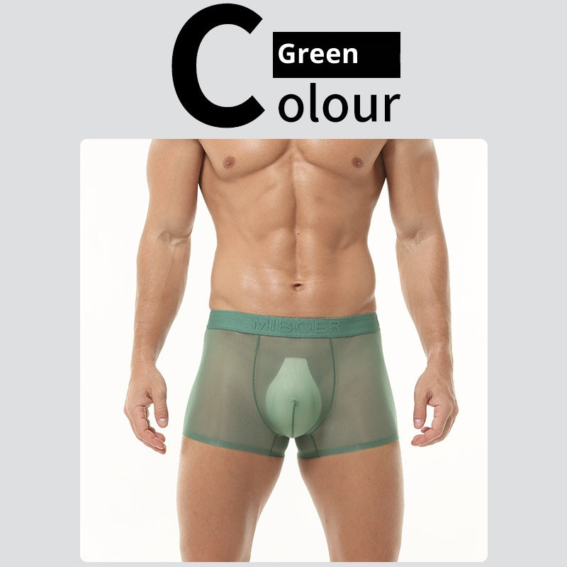 Sous-vêtements en soie de glace transparent homme Été Fin Respirant Traceless