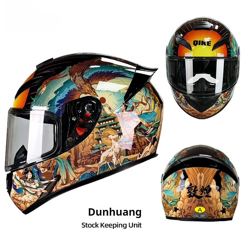 Hiver Personnalité Casque de moto Quatre saisons Knight Bluetooth Locomotive Plein visage