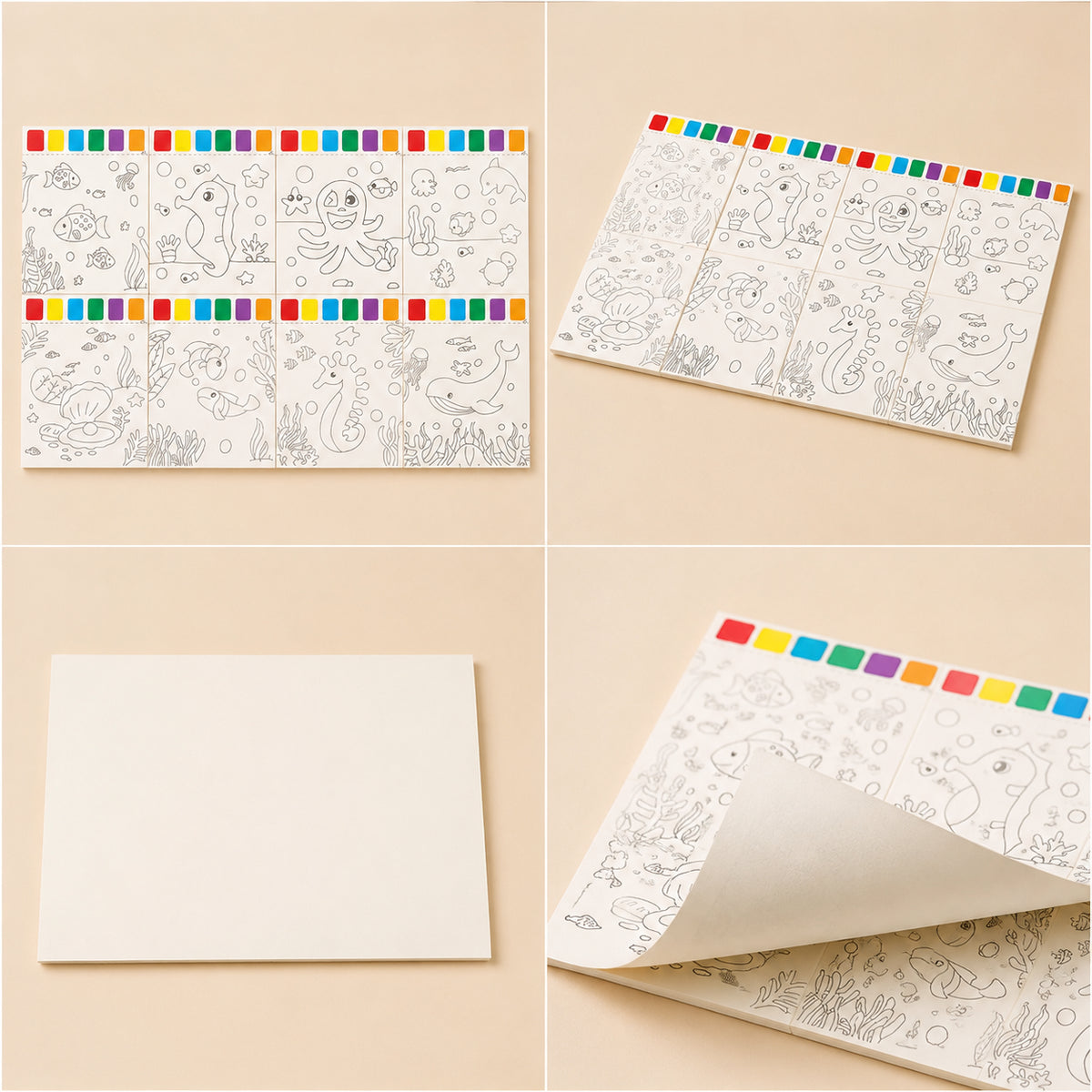 Set de peinture 9 pièces Diy: Comprend 8 feuilles de papier d'art épais