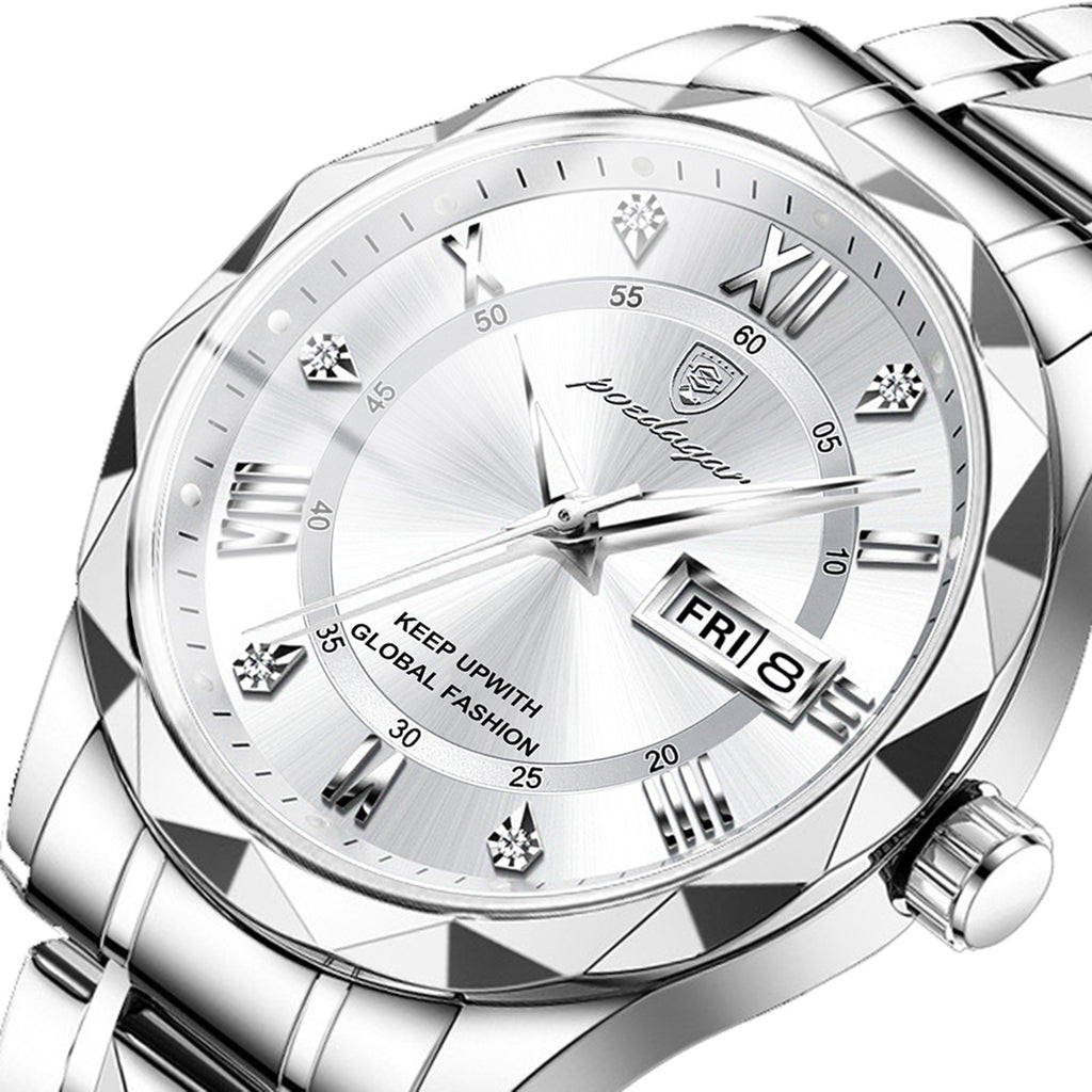 Hommes Montre bracelet en cuir Mouvement à quartz