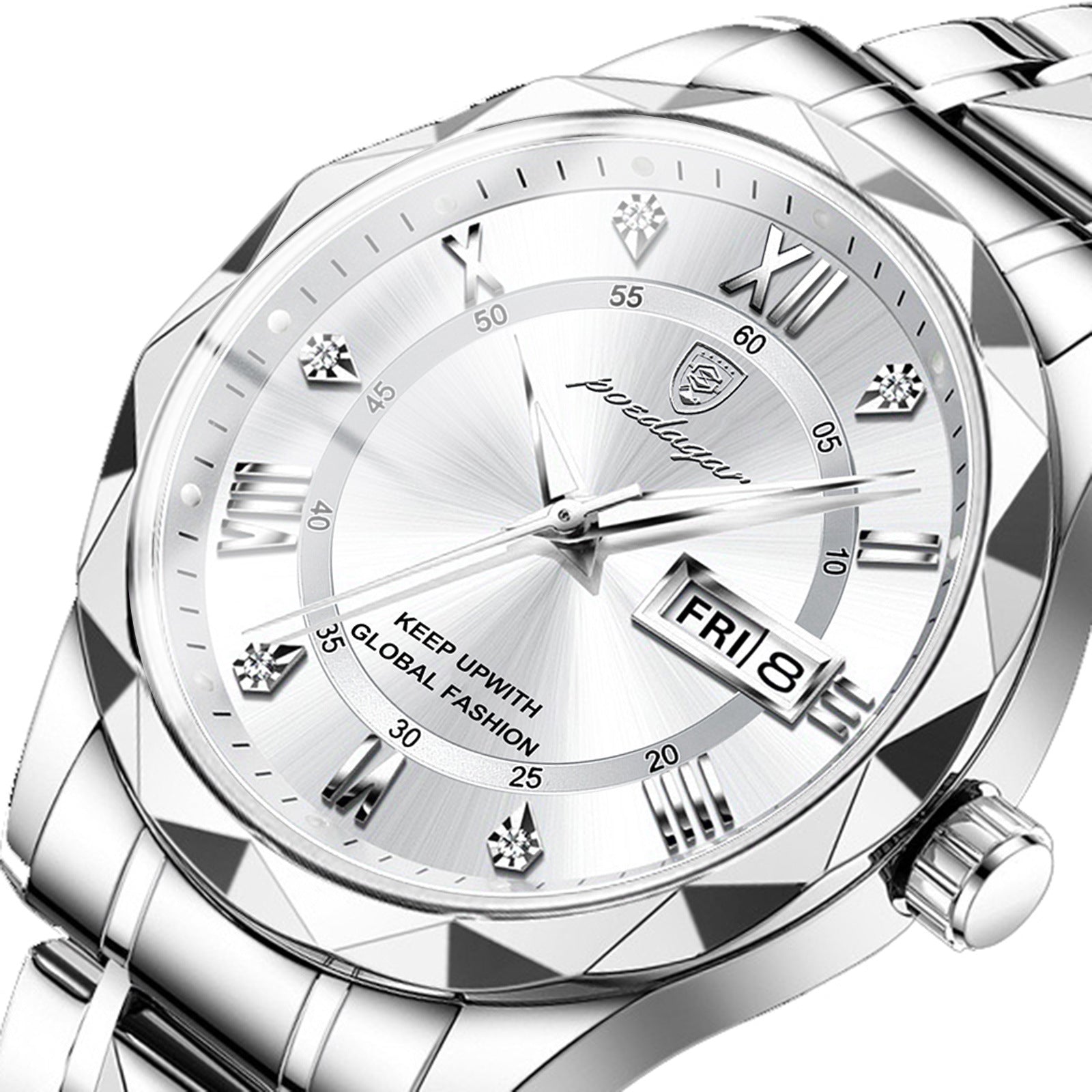 Hommes Montre bracelet en cuir Mouvement à quartz