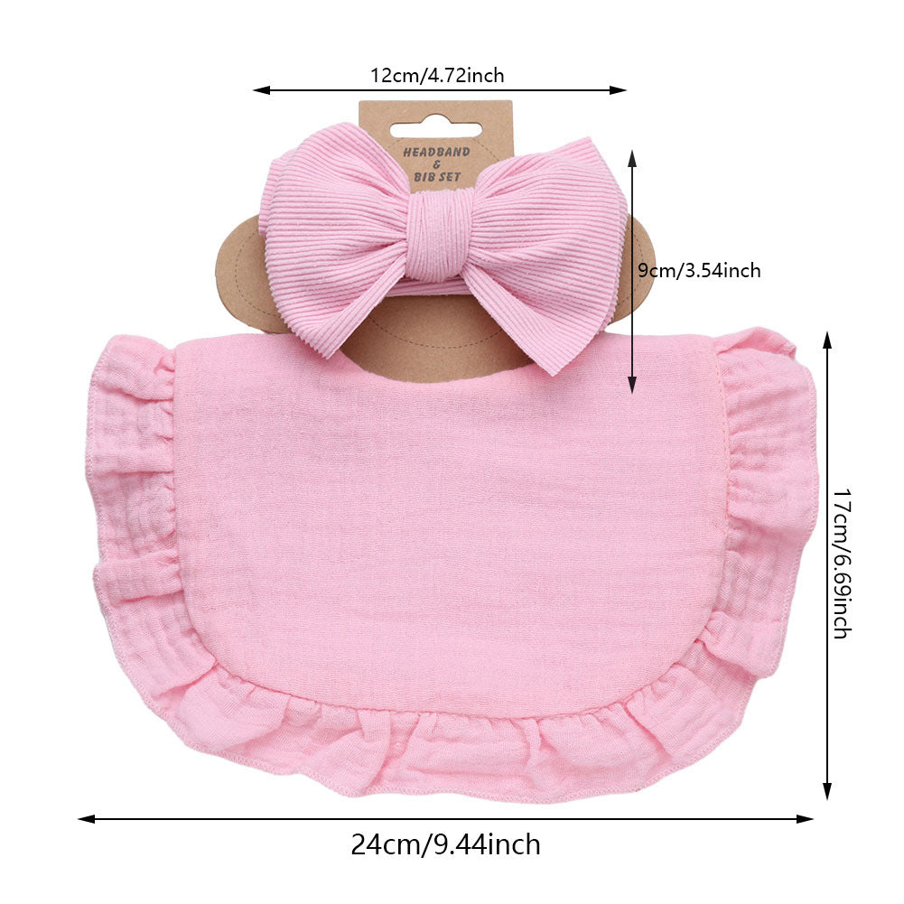 Pure Color Ruffles Serviette Salive pour Enfants