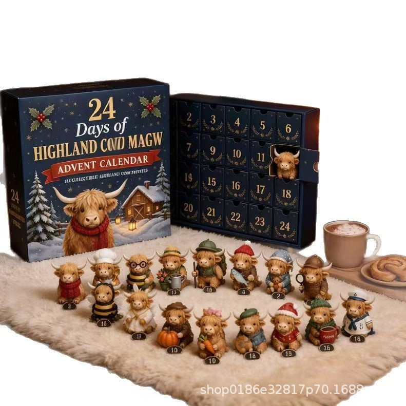 Calendrier de Noël de la vache Highland