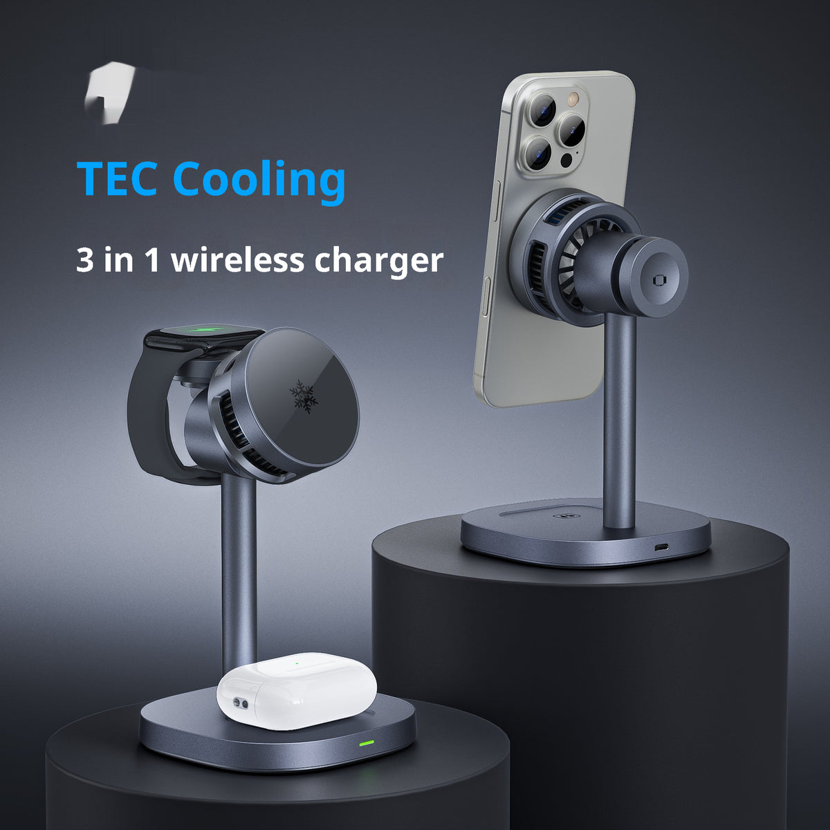 3-in-1 Semiconductor Magnetic Desktop Charging Stand