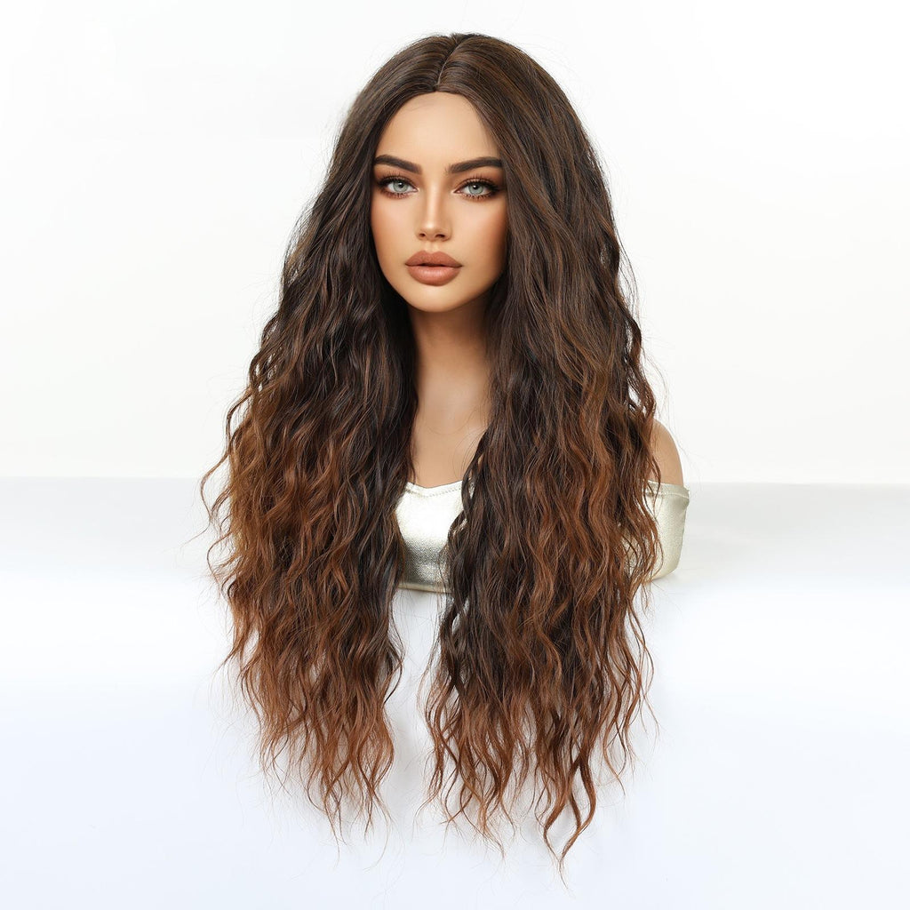 Long Medium Curl High Temperature Synthetic Silk Wig