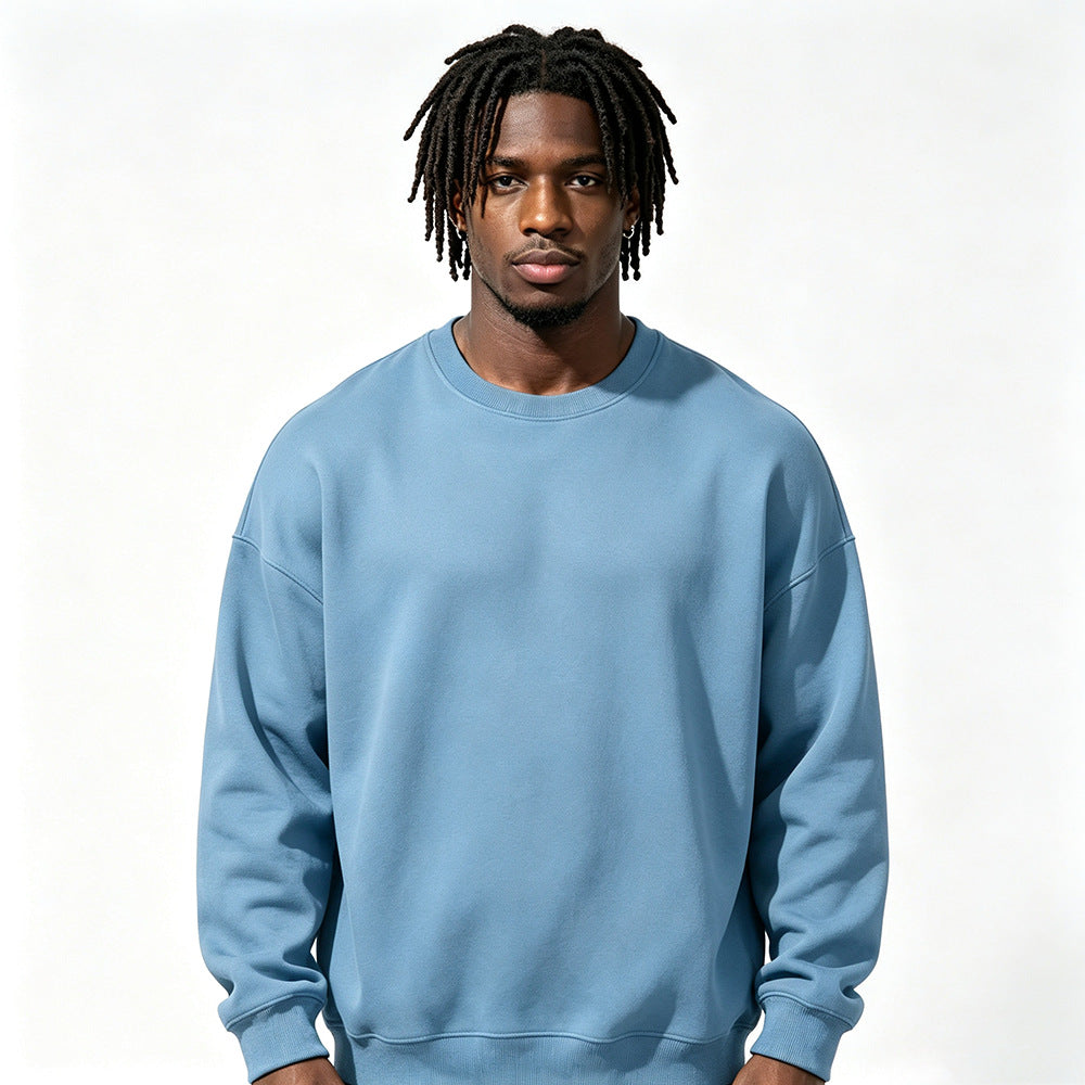 Veste de sweat-shirt à col d'équipage extra épais doublée de polaire
