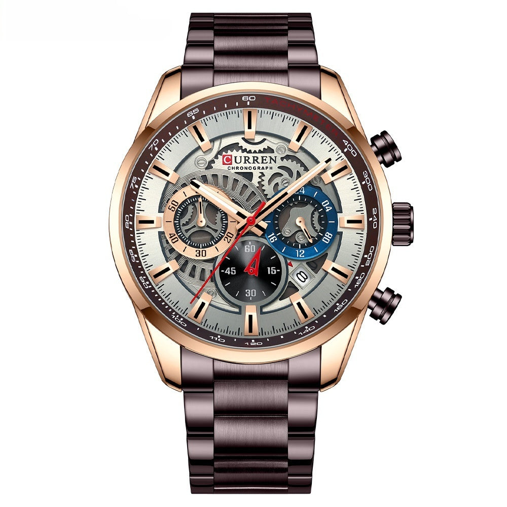 Montre de mode à six mains Quartz pour hommes