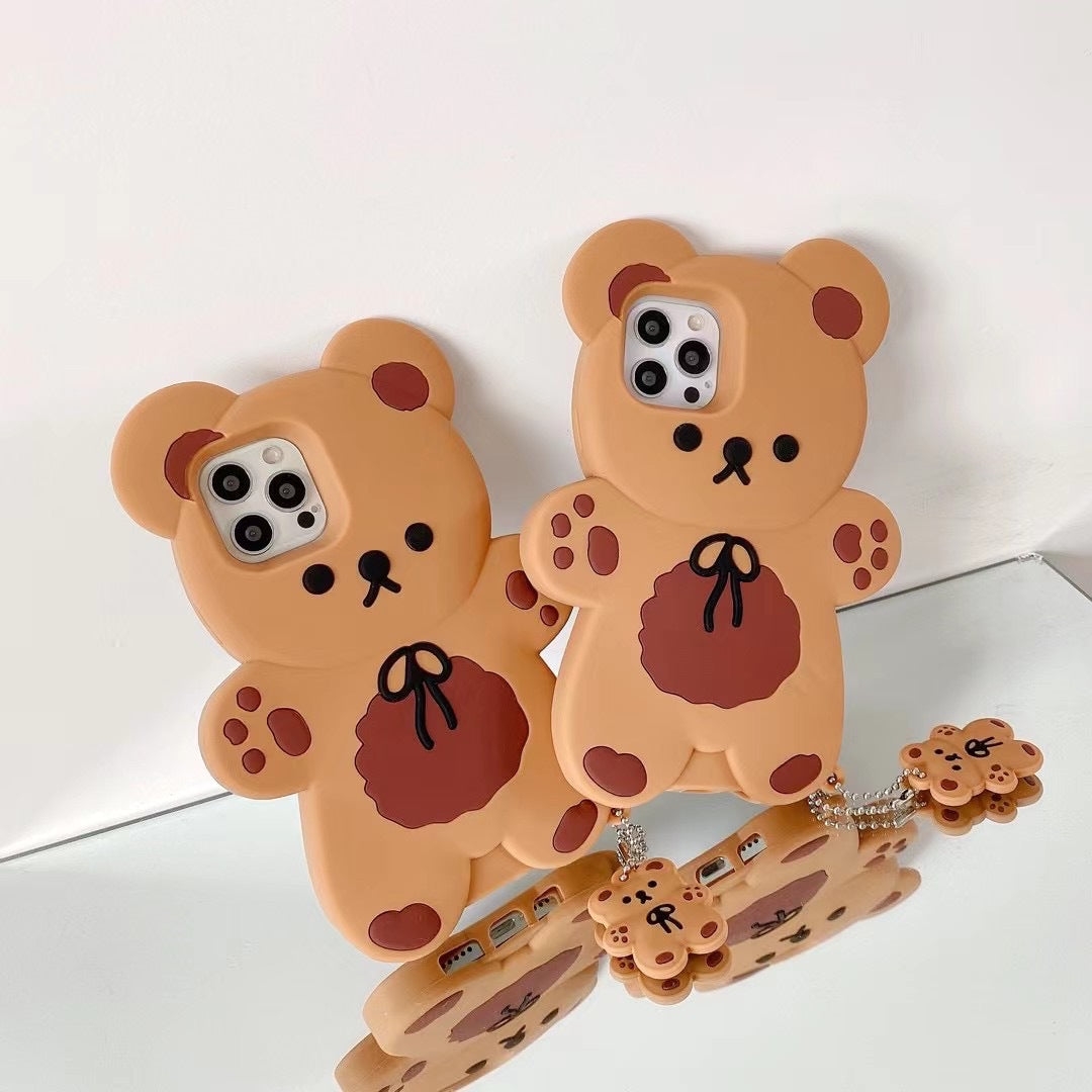 Teddy Bear Coque de téléphone mobile Cartoon anti-drop silicone doux