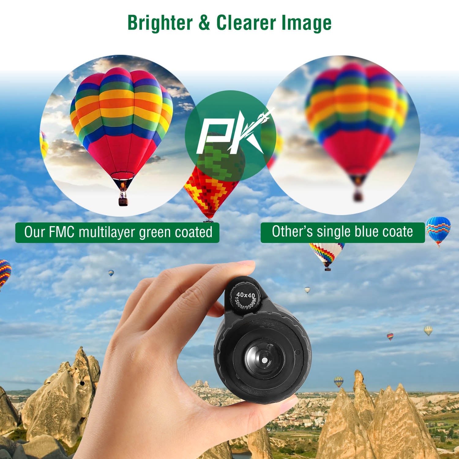 1Pc 40 Plus 40 télescope optique monoculaire HD avec objectif FMC pour vision extérieure basse lumière S