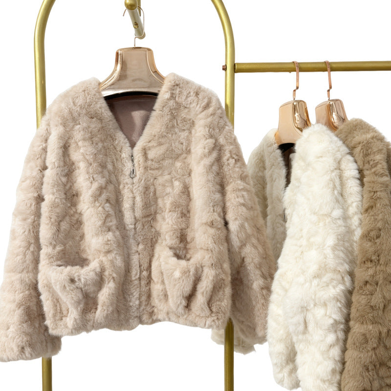 Faux Mink fourrure manteau qui n'a pas facilement
