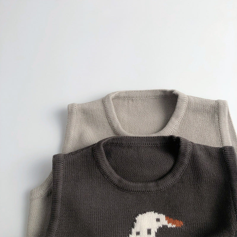 Printemps et automne Veste sans manches Jacquard Coton tricoté