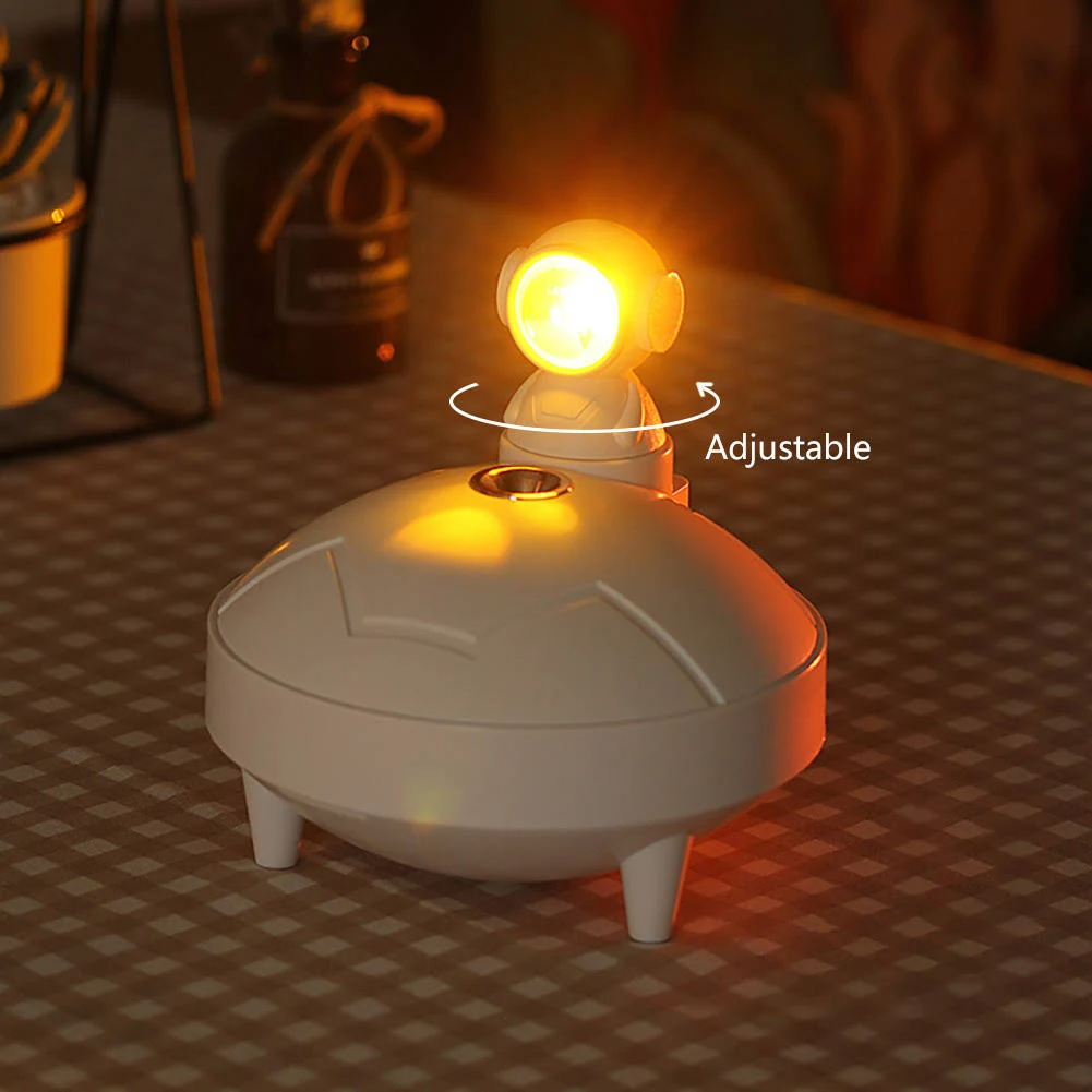 Astronaute Coucher de soleil Humidificateur 2 Mode de pulvérisation 360 degrés Tête tournante Astronaute Lumière
