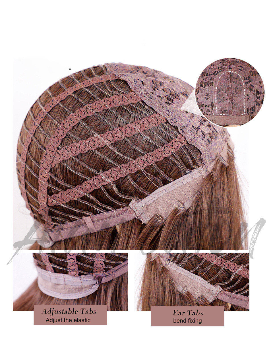 Bangs de wig femmes wave longs cheveux bouclés