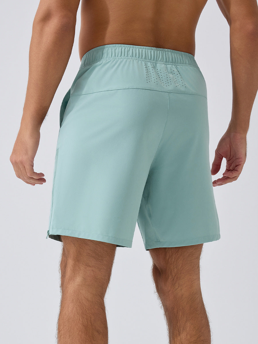 Hommes Solid Color Loose Fit Cinq pouces Athletic Shorts Summer Quick Dry Running Training Mara