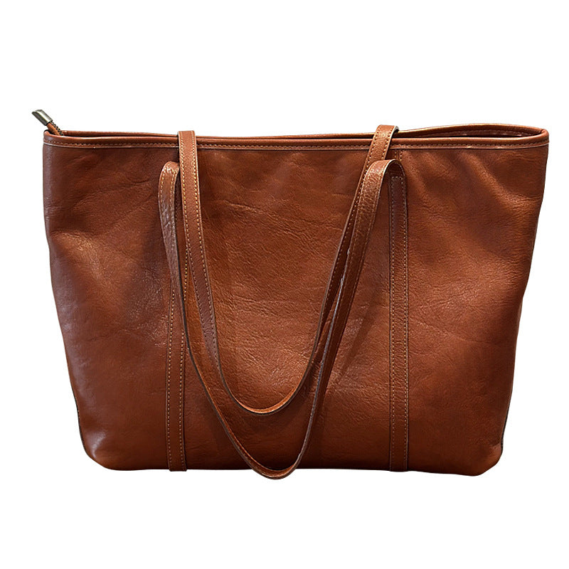 Cowhide Printemps Été Sac à épaule de grande capacité