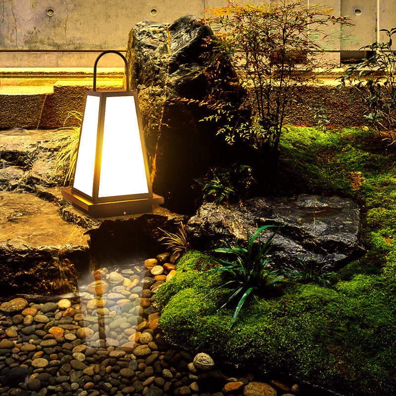 Lampe de cour miniature de style japonais à propulsion solaire