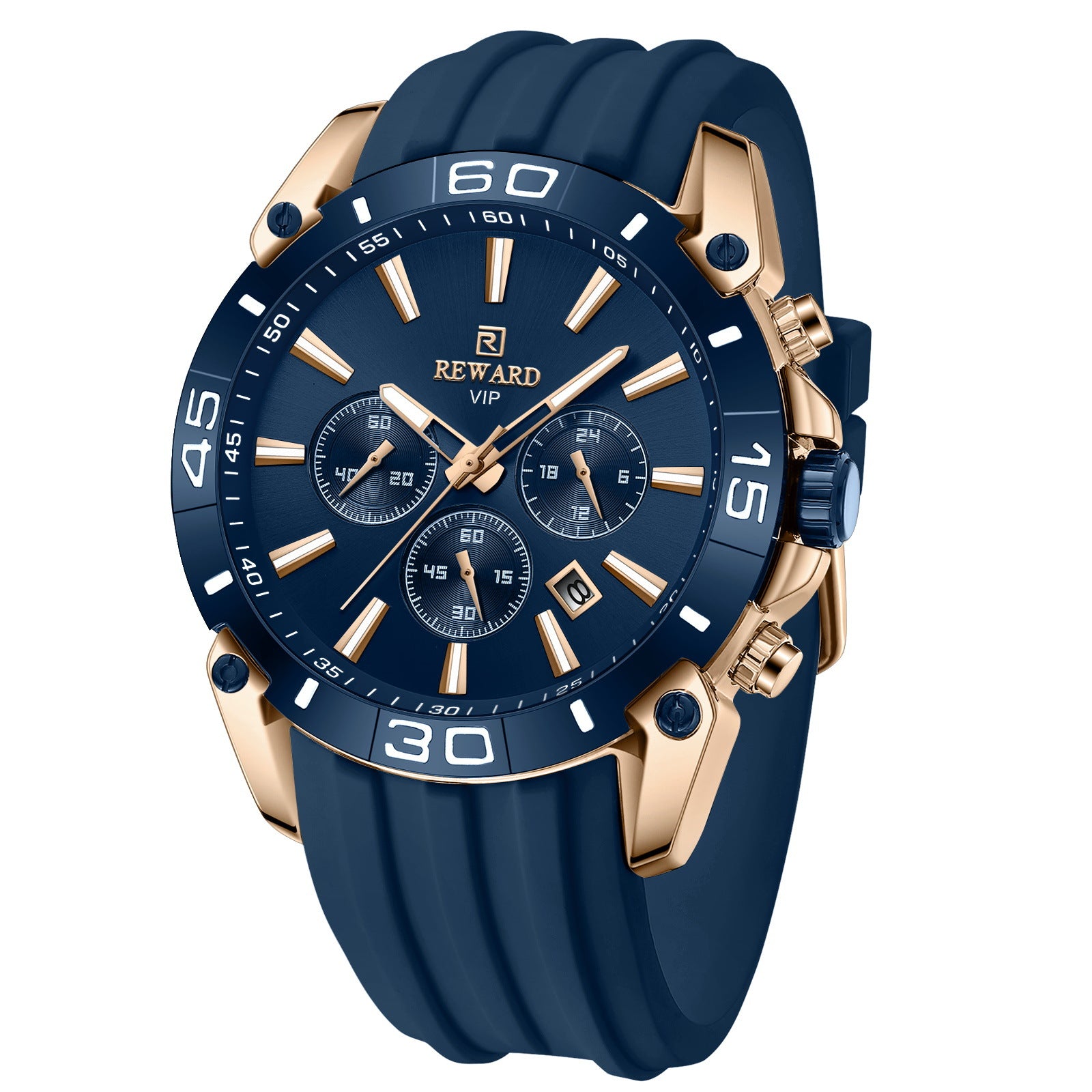 Hommes Quartz multifonction trois yeux et six aiguilles chronographe
