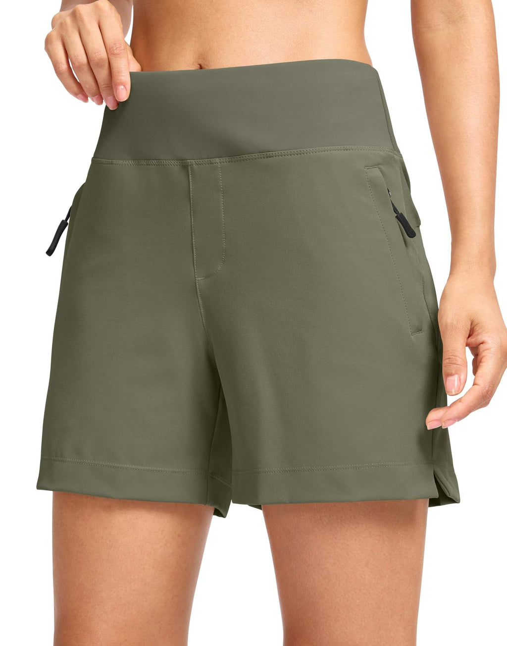 Short de randonnée en plein air pour femmes avec poches zippées Léger Séchage rapide Golf Cas Sports