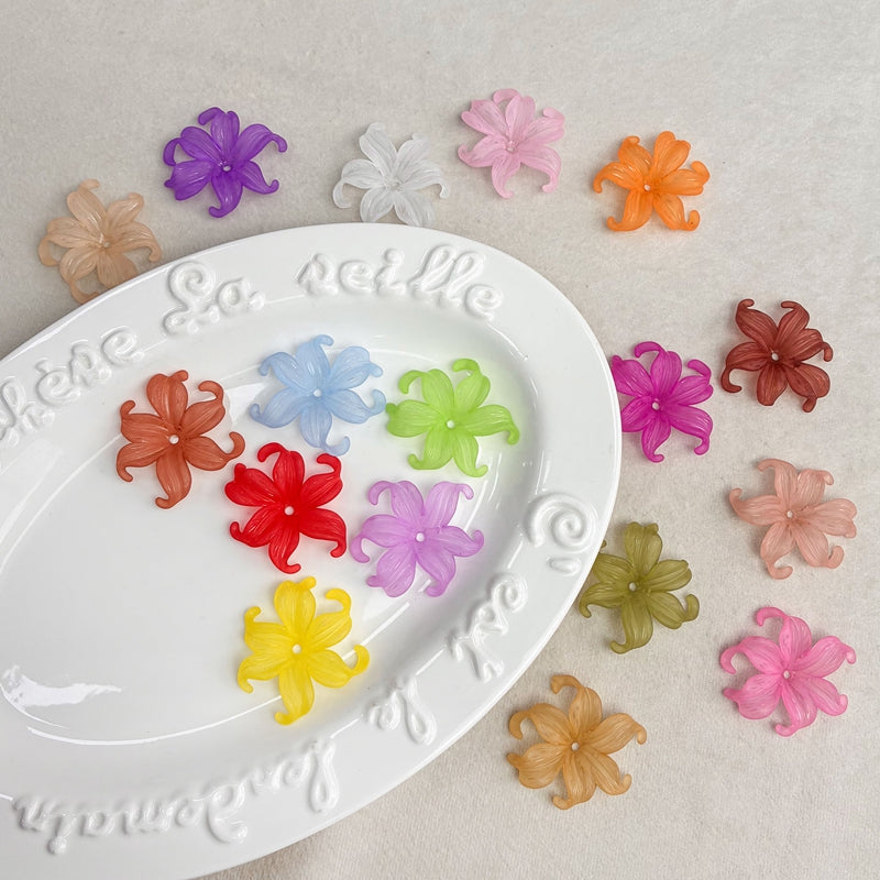 Matte Acrylic Curled Petal Iris Charms