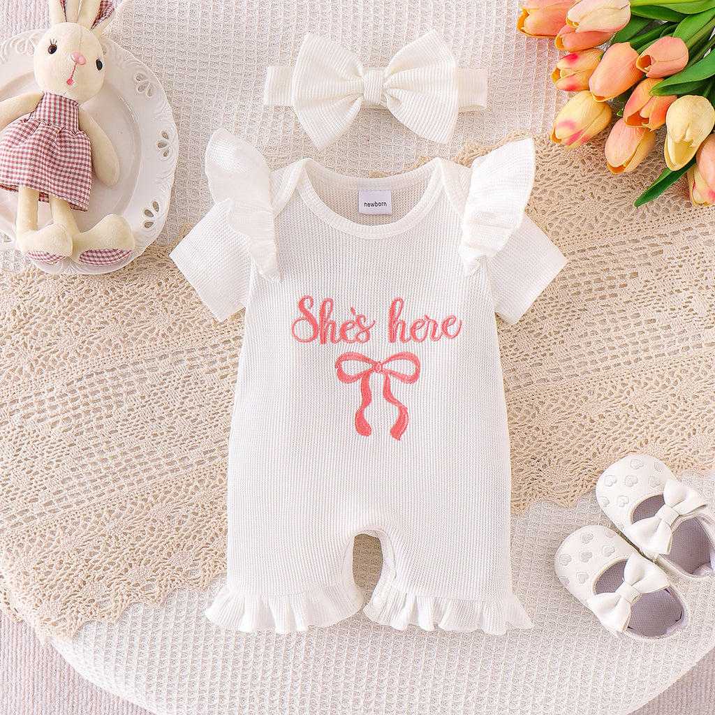 Romper à manches courtes avec bande de tête Bow