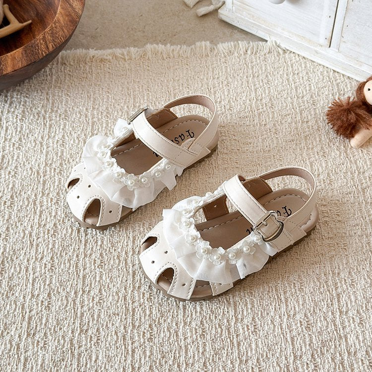 Sandales Baotou avec semelle douce et anti-dérapant chaussures de marche pour bébé