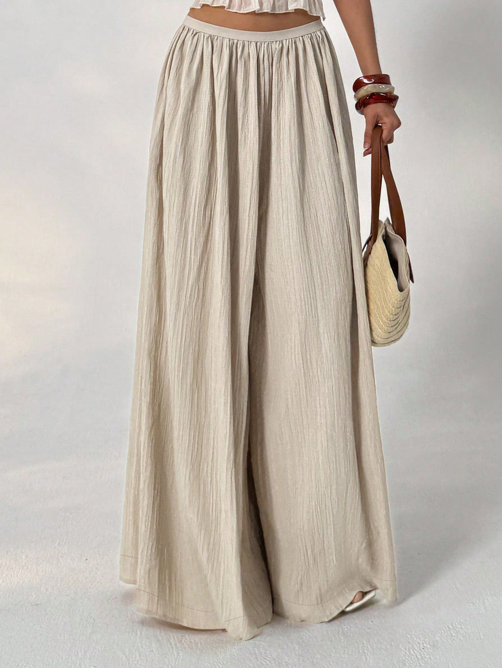 European And American Cross Border Amazon Mode Femmes Elastic Casual Couleur Solide Long