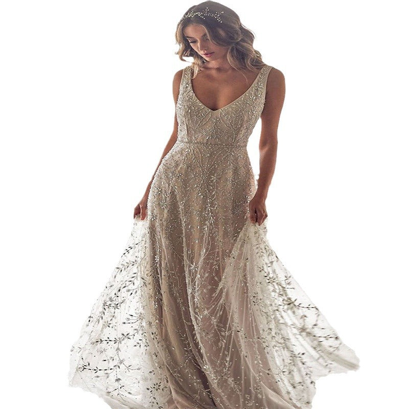 Robe Bronzing Col V Long