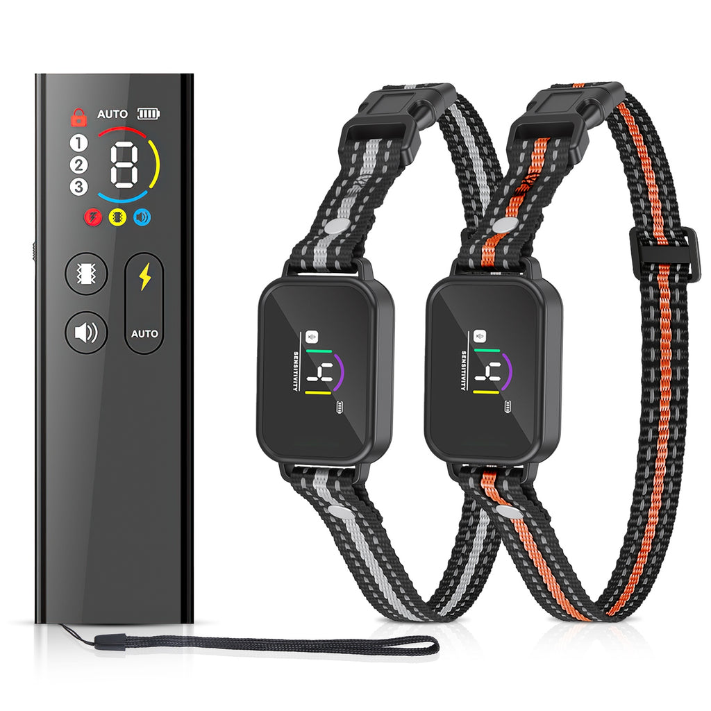 1Pc 2 en 1 chien Choc et collier de barque collier d'entraînement de chien avec télécommande rechargeable IP68 Wat
