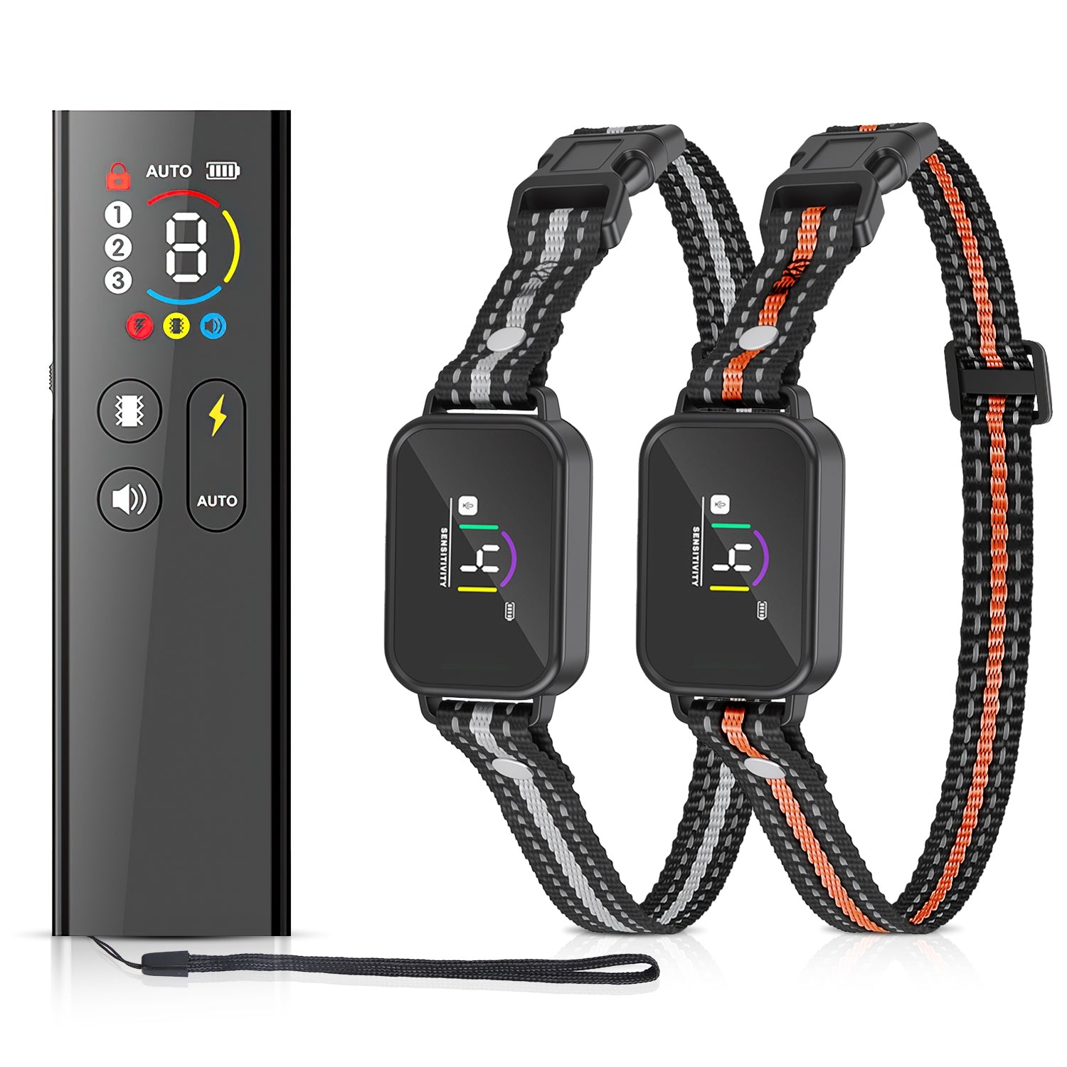 1Pc 2 en 1 chien Choc et collier de barque collier d'entraînement de chien avec télécommande rechargeable IP68 Wat