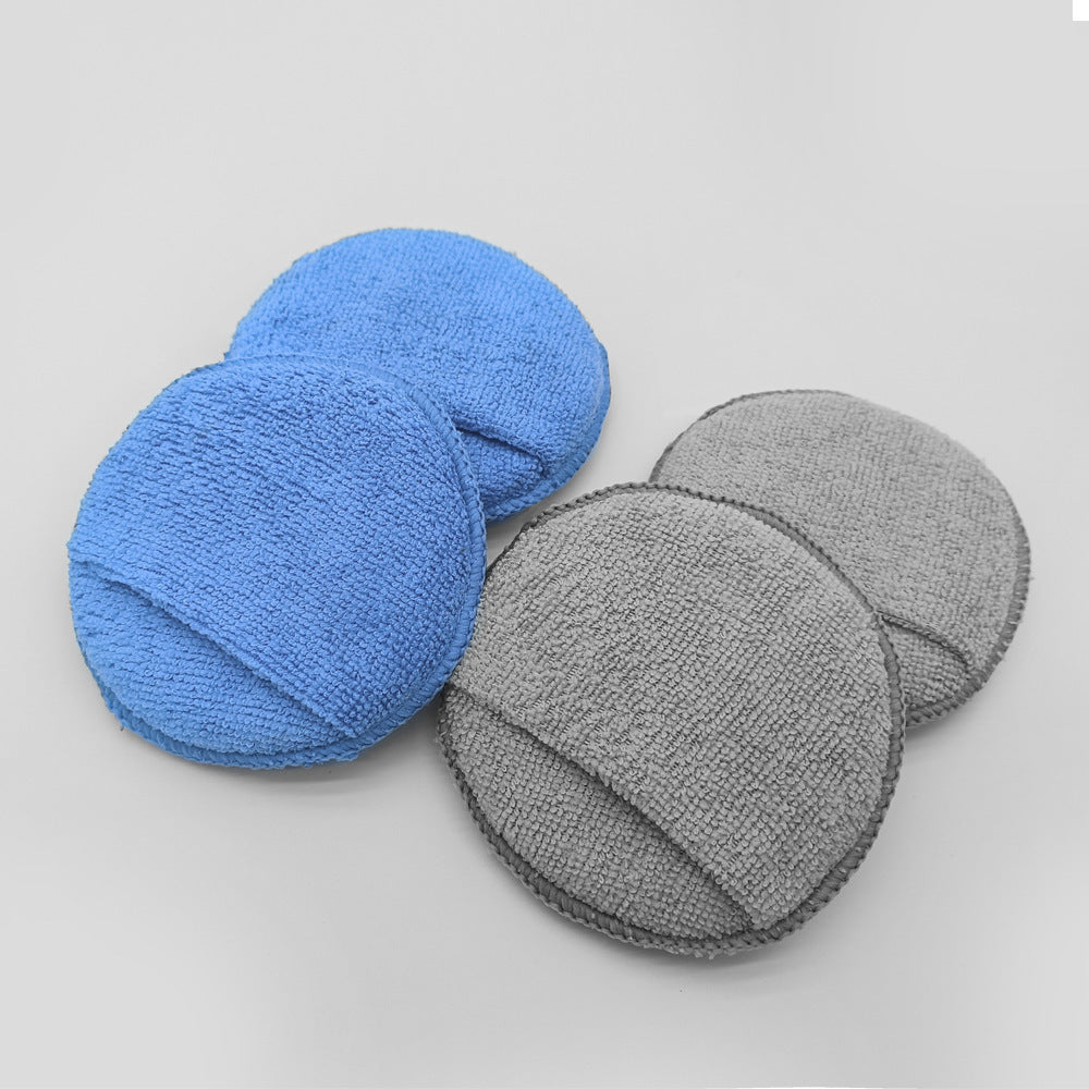 5-pouces de cire Cake Éponge Polonaise voiture ronde Microfibre poche cristal plaquée voiture lavage Spong