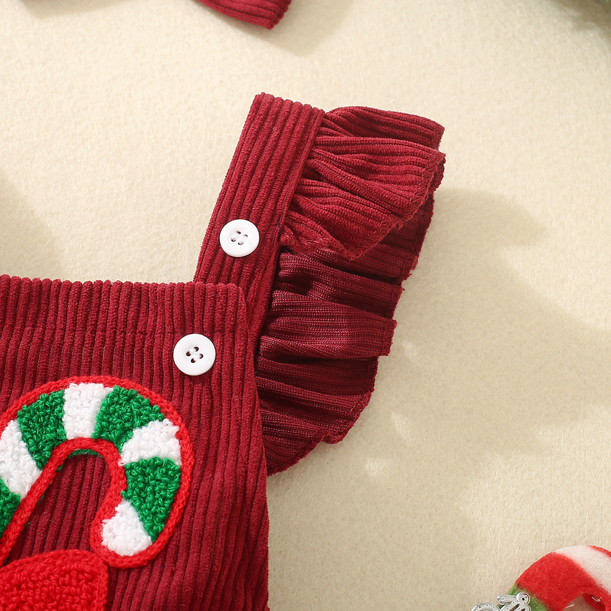 Petit et tout-petit Rouge Noël Brodé Triangle ailé Romper