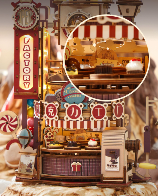 3d Puzzle artisanale Diy Assemblage Modèle Chocolate Factory Blocs de construction