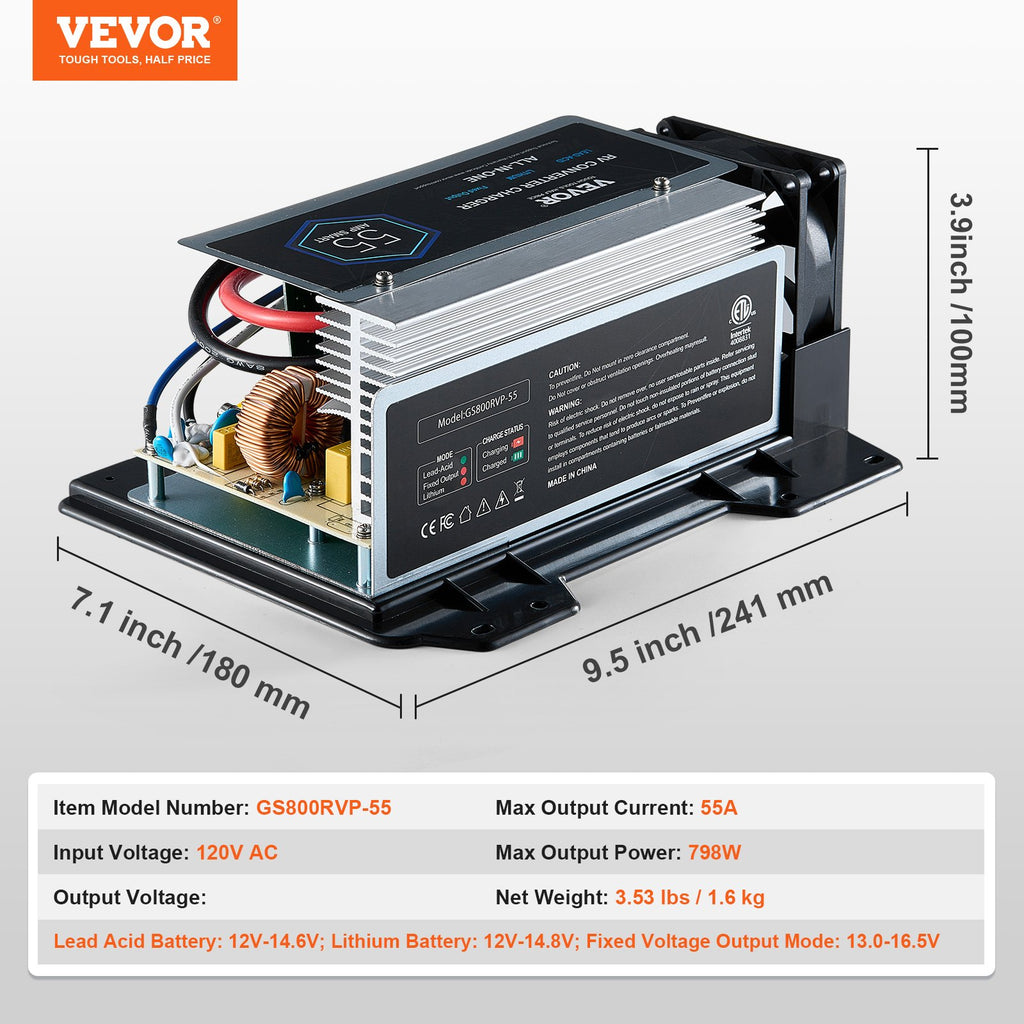VEVOR WF-8955-AD-MBA Main Board Assemblage 55 Amp RV Convertisseur Unité de remplacement