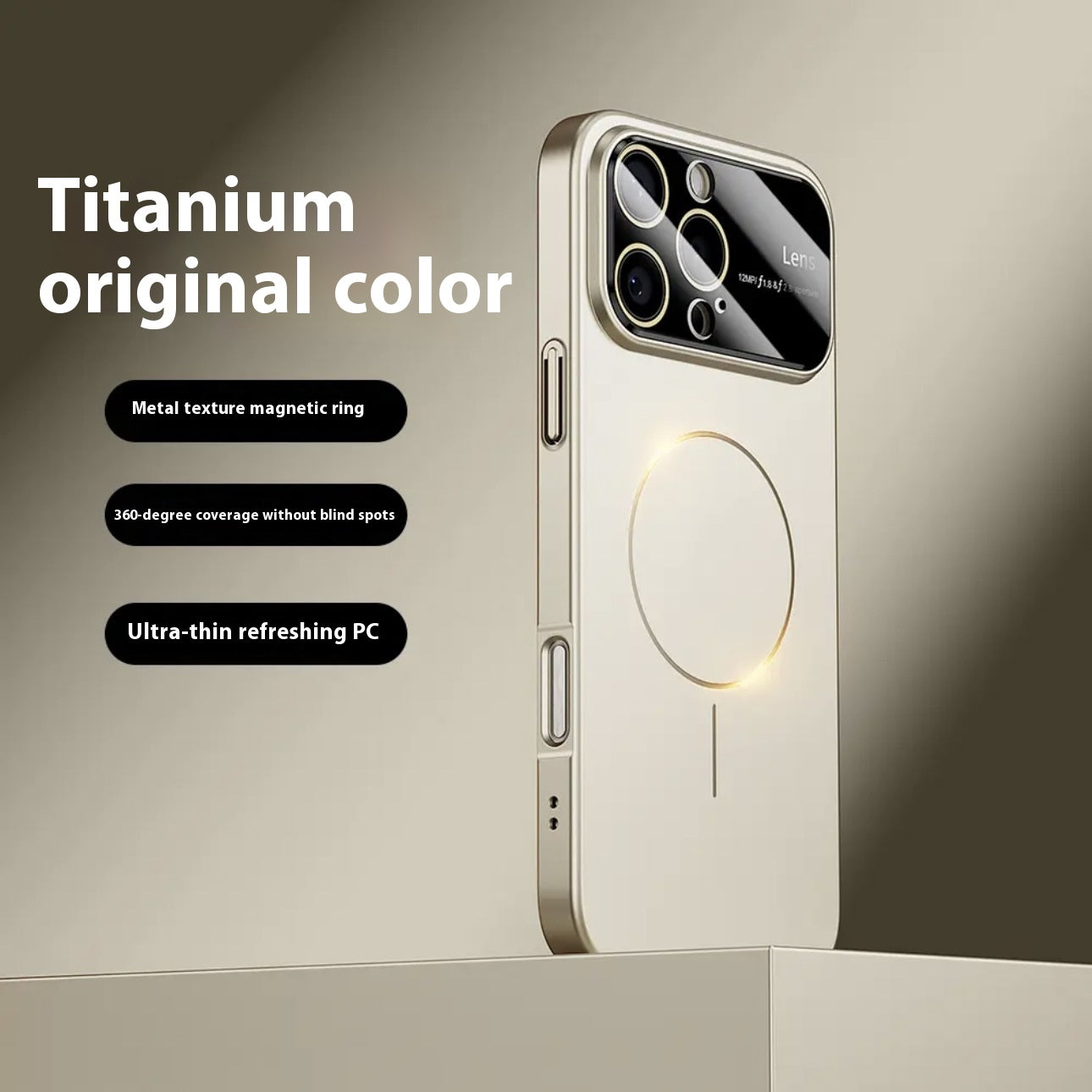 Grand Fenêtre Frosted Fine Circle Boîtier de téléphone magnétique résistant à la chute