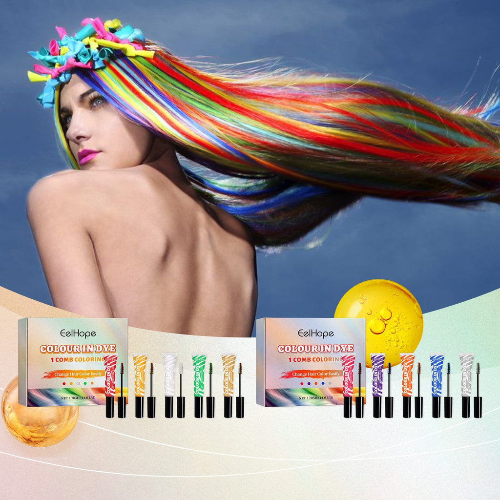 EELHOPE 5-Piece Temporaire Peigne Couleur Kit
